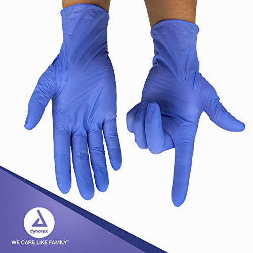 Dynarex DynaPlus Nitrile Exam Gloves 200 Per Box Blue Small Powder-Free Latex-Free