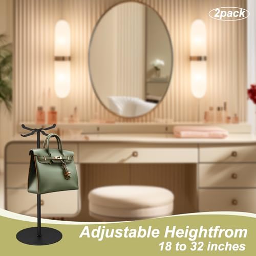 2 Pack Purse Display Stand Adjustable Hook Metal Stand for Home or Store