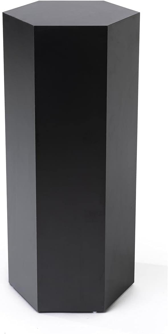 Displays2go Hexagon Riser Pedestal - Black 30 Inch Tall