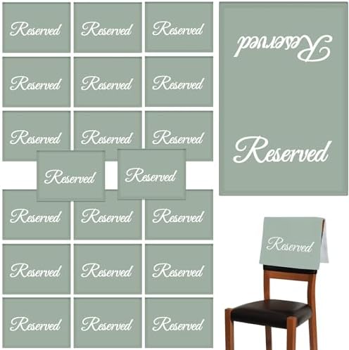 CHENGU 20 Pack Reserved Seating Signs 1181 x 1772 Inches Sage Green