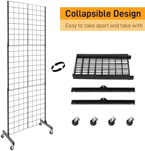 Bonnlo 2 x 6 Detachable Gridwall for Easy Transport