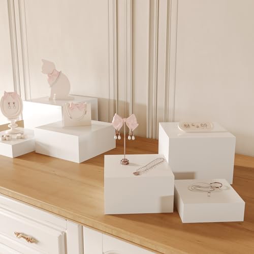 PecMuikee Acrylic Buffet Risers 3PCS 8 9 10 Nesting Display Stands