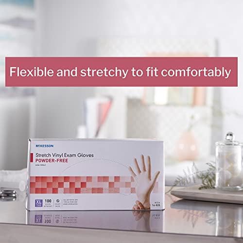 McKesson Stretch Vinyl Exam Gloves 100 Count 1 Box XL Size