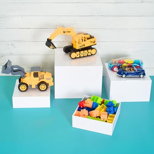 8 Buffet Risers with Mini Signs White Set of 8 Boxes