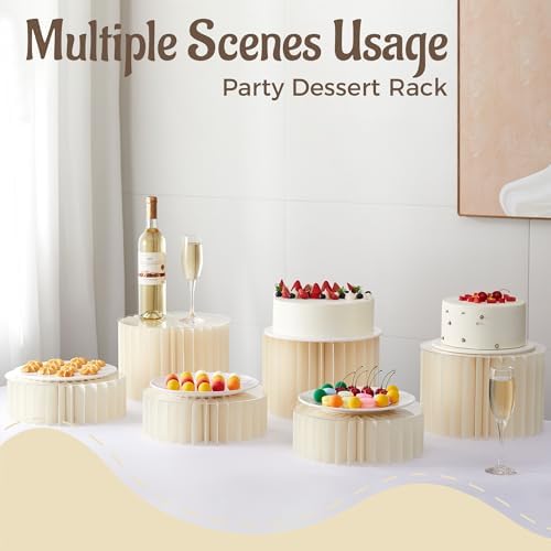 4-Pack White Buffet Risers with Acrylic Plates