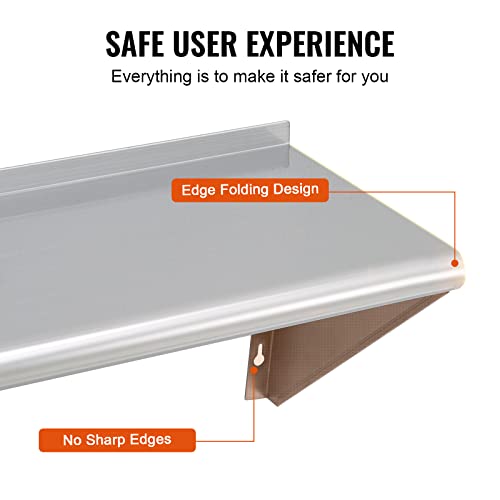 VEVOR 12 In x 36 In Stainless Steel Wall Shelf
