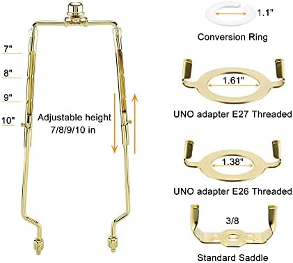 Mornajina Adjustable Lamp Harp Holder Set Gold