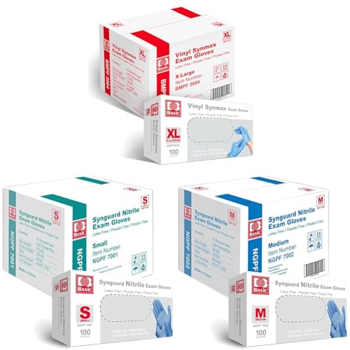 Basic Synmax Vinyl Nitrile Exam Gloves - Latex-Free Powder-Free - NGPF-7002 1000 pcs Medium