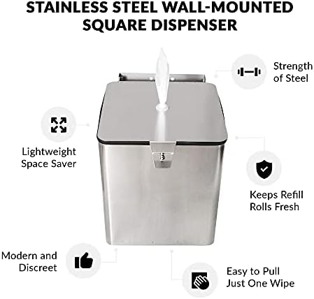 Stainless Steel Wall Mount Wipe Dispenser Square