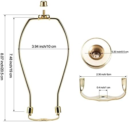 8 Inch Brass Lamp Harp Holder Set of 2