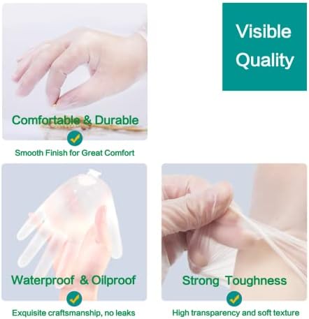 DrGreenPanda Clear Vinyl Food Safe Gloves Latex Free Powder Free