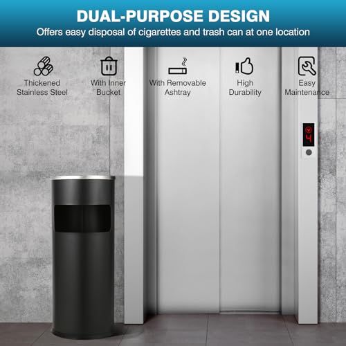 IRONWALLS Outdoor Indoor Trash Can with Lid