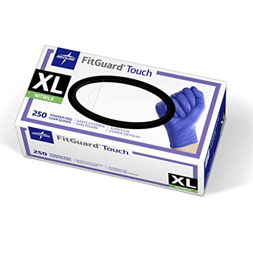 Medline FitGuard Touch Nitrile Exam Gloves X-Large 250 Count Powder Free