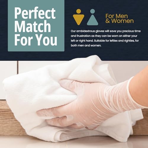 MED PRIDE Medical Vinyl Gloves 100 Count Latex Free Clear Powder Free