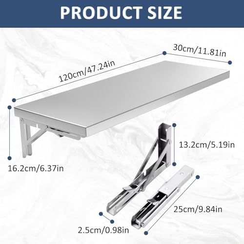 MOOTACO 48x12 Stainless Steel Wall Shelf