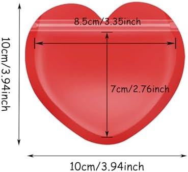 PPhtony Heart Shaped Jewelry Packaging Bags 50PCS Red