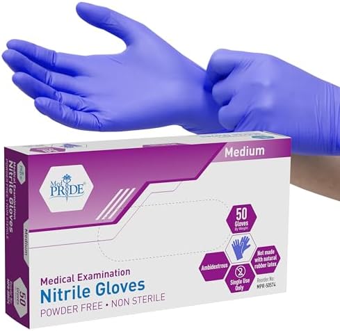 MED PRIDE Nitrile Exam Gloves - 1000 Gloves Bulk Pack
