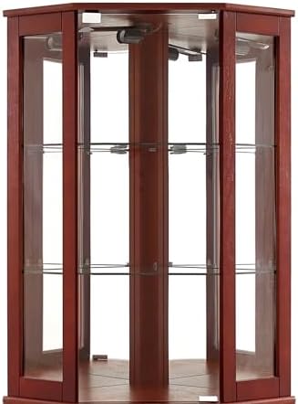 6 Shelf Corner Curio Display Cabinet with Lights