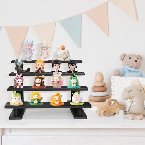 Lzhevsk Wooden Display Riser Stand 4 Tier Black