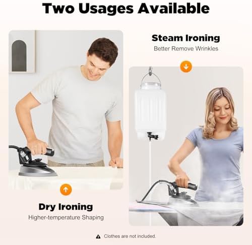 DYRABREST Industrial Gravity Steam Iron with 3L Tank and Accessories