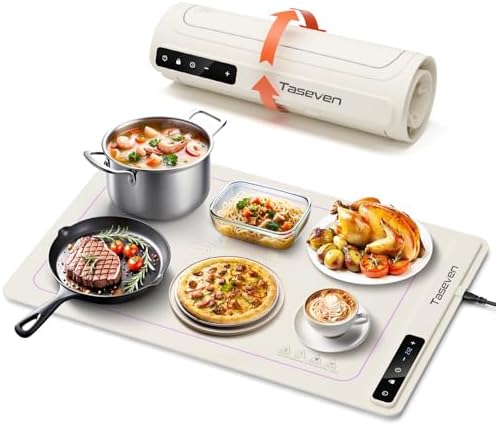 Taseven Food Warming Mat with 7 Temperature Settings and Kids Lock