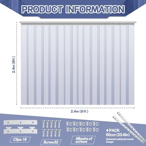 Juexica Plastic Strip Door Curtain Kit 008 Inch Winter Thickness
