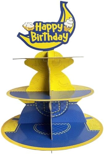 Cartoon Yellow 3-Tier Cupcake Stand for Birthday Party