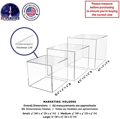 3 Piece Clear Display Riser Boxes for Retail Use