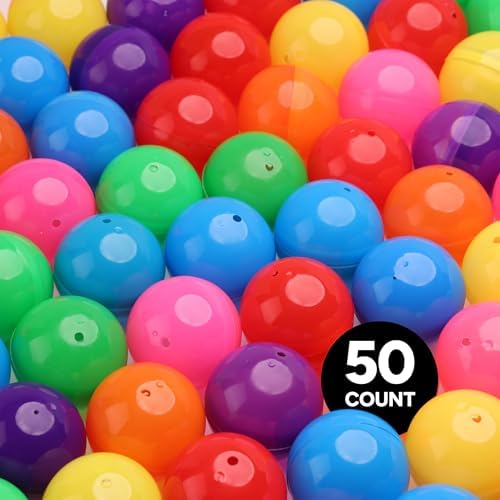 2 Inch Empty Colored Round Capsules 50 Pcs Bulk 7 Colors