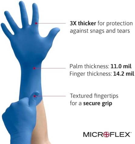 Ansell Microflex SafeGrip SG-375 Extra Thick Latex Gloves