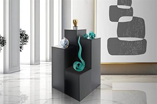 Displays2go Black Retail Display Pedestal with Collapsible Design