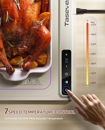 Taseven Food Warming Mat with 7 Temperature Settings and Kids Lock