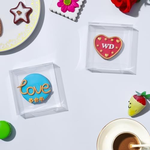 100 Pack Clear Single Cookie Boxes for Bakery Events