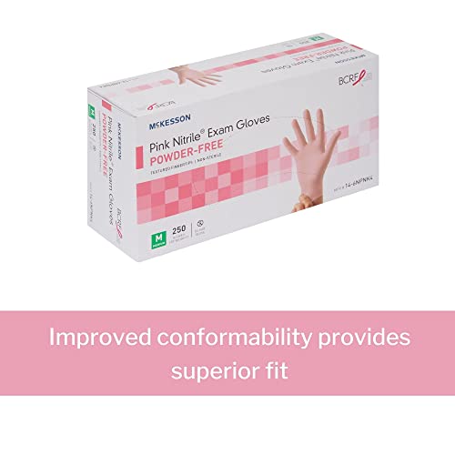 McKesson Pink Nitrile Exam Gloves - Medium 250 Count