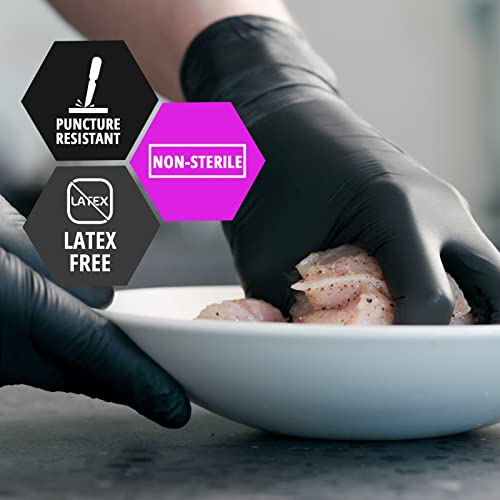 MED PRIDE Black Nitrile Gloves 5 Mil Non-Latex 100 Count