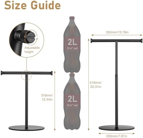 Niffgaff T Bar Purse Display Stand Adjustable Height Black