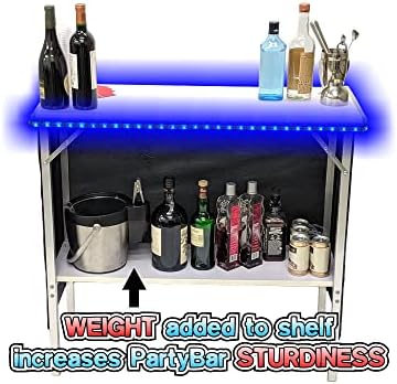PARTYPONG Folding Portable Party Bar with LED Lights