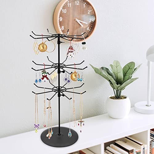 Medium Duty Adjustable Three Tier Counter Top Spinner Display Stand Black