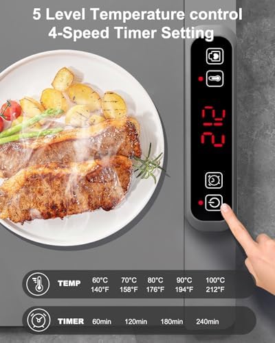 AUTOPkio Electric Warming Tray with 5 Temperature Settings and 4H Auto Shut-Off Timer