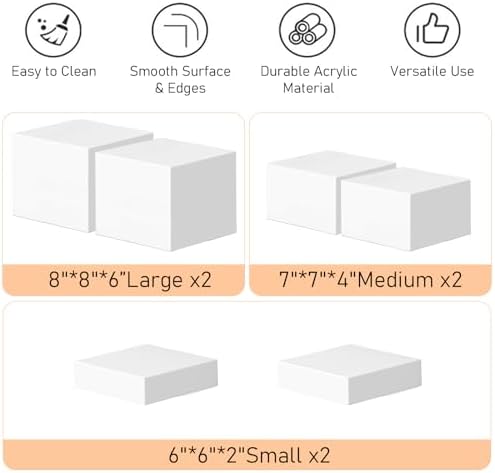 6-Pack Acrylic Display Risers for Desserts and Collectibles