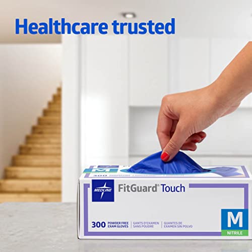 Medline FitGuard Touch Nitrile Exam Gloves 300 Count XSmall Powder Free
