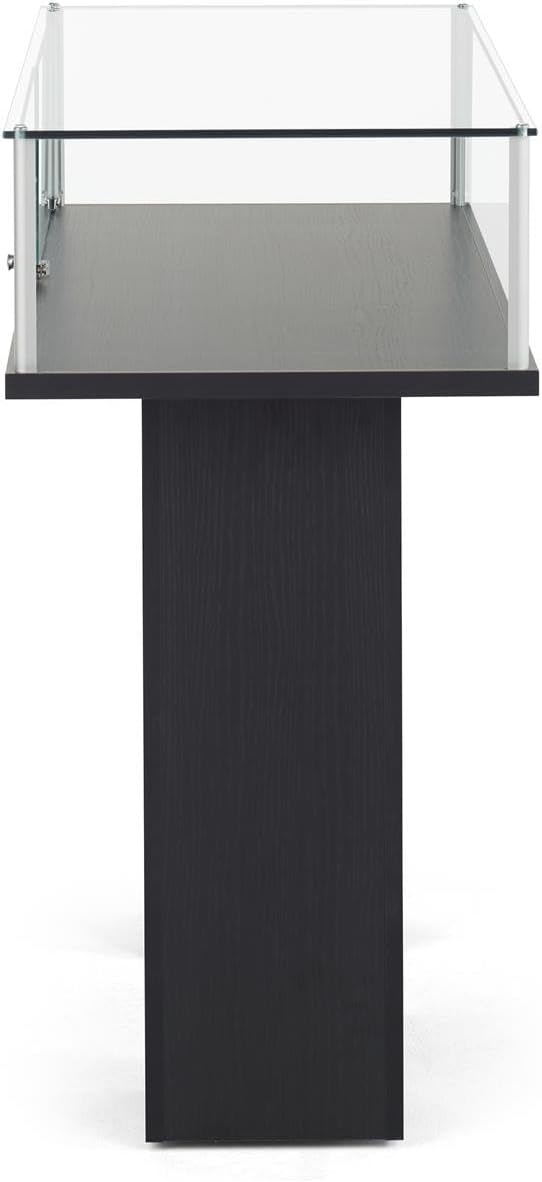 Free-Standing Tempered Glass Display Case with Black Veneer Legs