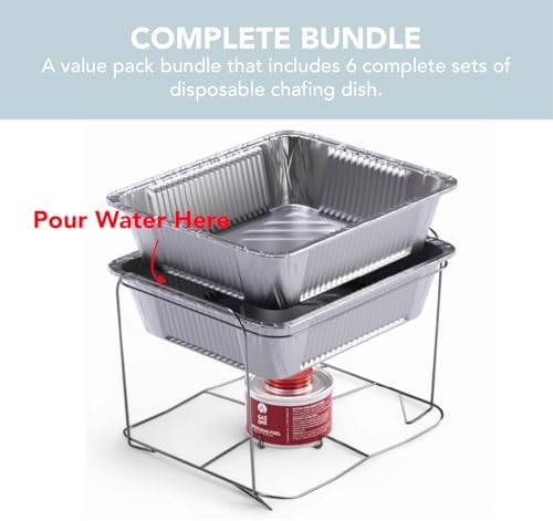 6 Pack Disposable Chafing Dish Buffet Set