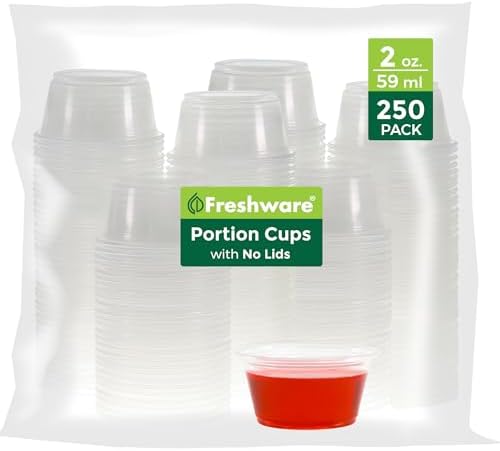 Freshware 2 Ounce Plastic Cups No Lids 250 Pack