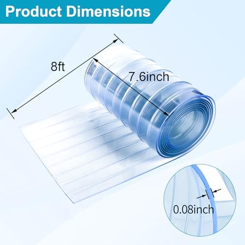 Toriexon Plastic Vinyl Strip Curtain 8 x 76