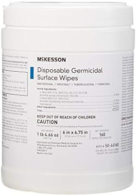 McKesson Germicidal Wipes 160 Count Hospital Grade