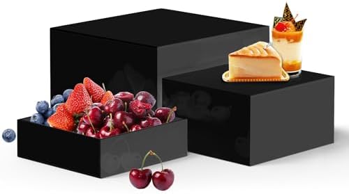 3pcs Buffet Risers Display Stand Set Black