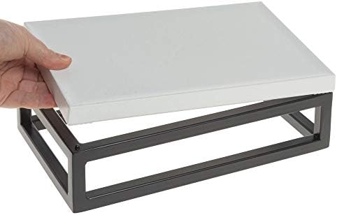 HUBERT Black Display Riser with White Top 3 15 Inch