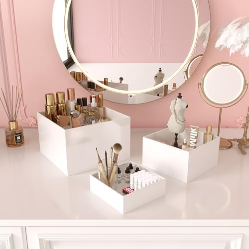 PecMuikee Acrylic Buffet Risers 3PCS 8 9 10 Nesting Display Stands