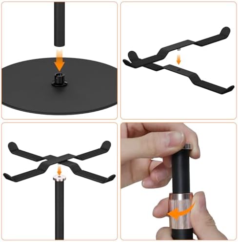 Demao Adjustable Height Purse Display Stand 2 Pack Black Metal
